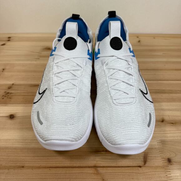 Nike Free RN Flyknit Next Nature White Blue Men 11.5 Running Shoes FB1276-104 - Picture 2 of 10